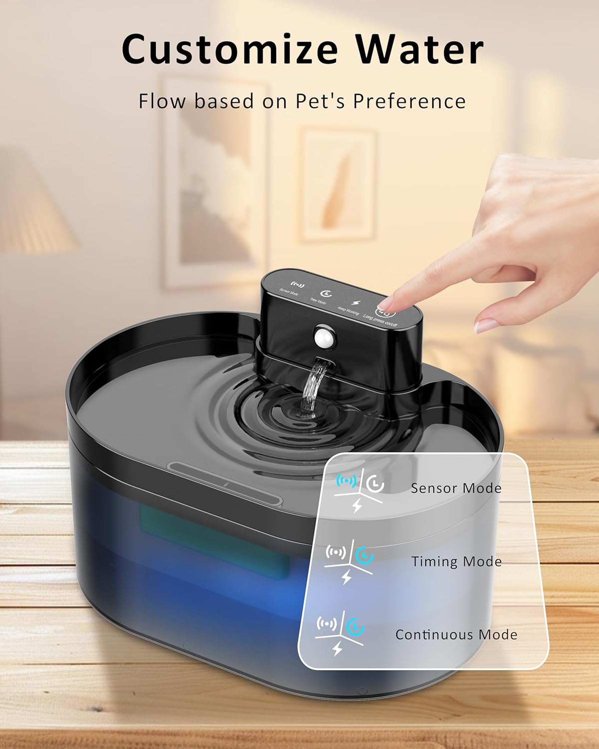 Automatic Wireless Cat Water Fountain Dispenser with Motion Sensor (74Oz/2.2L)