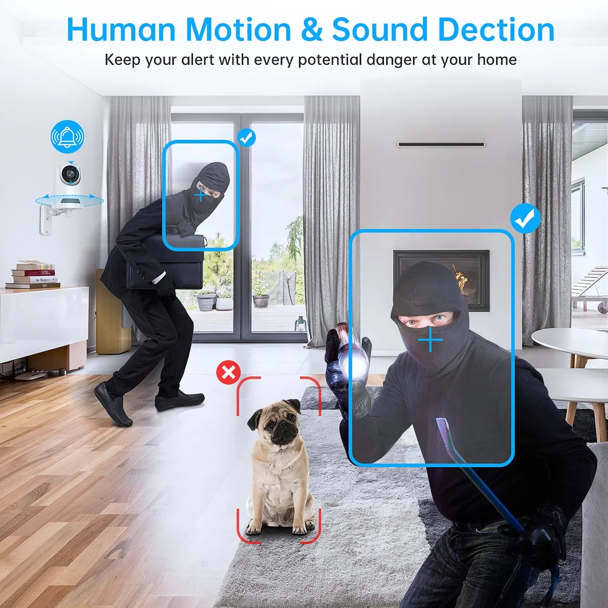 360° Pet Security Camera with 2k Resolution and Two-Way Audio