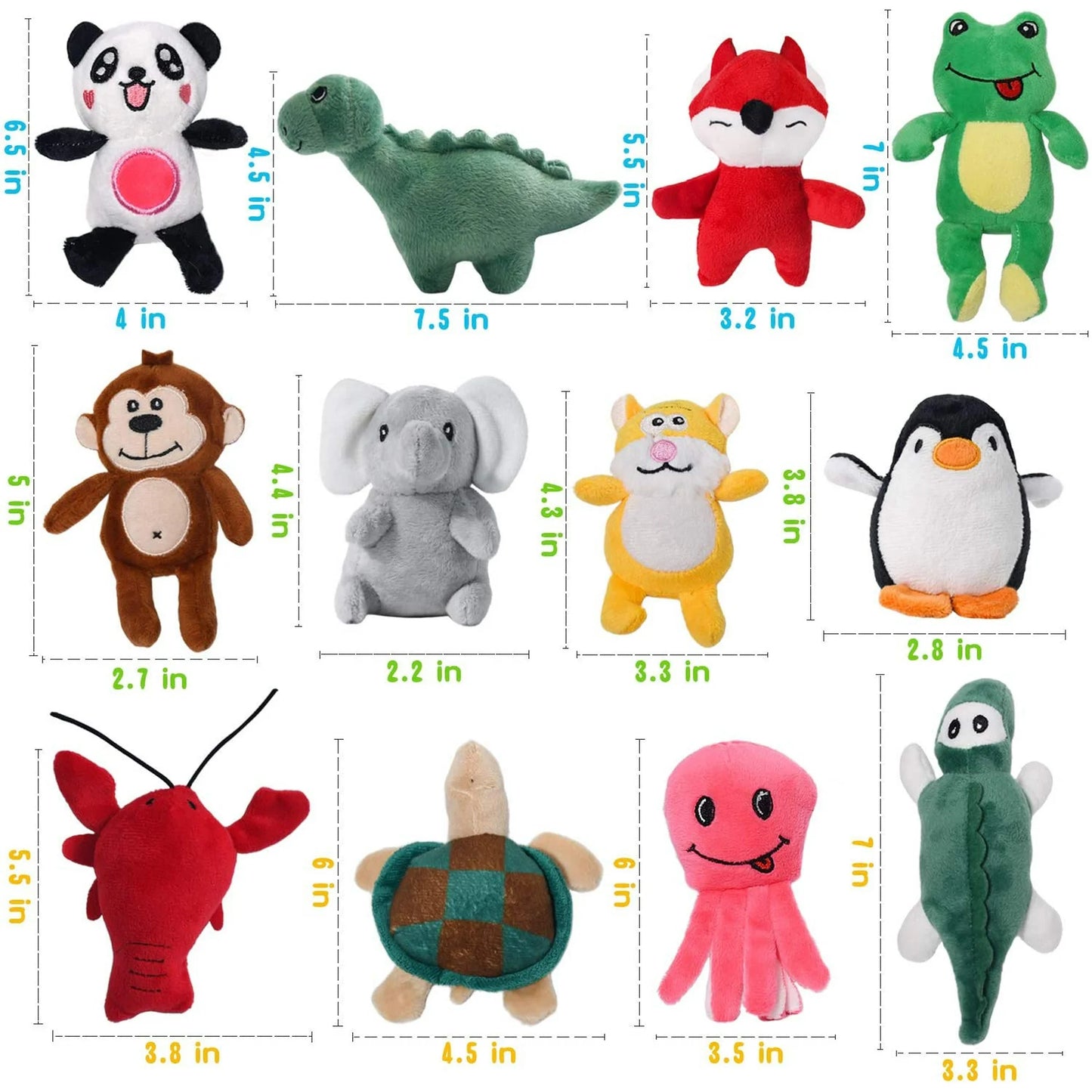 Plush and Squeaky Dog Toy Set (12PCS)